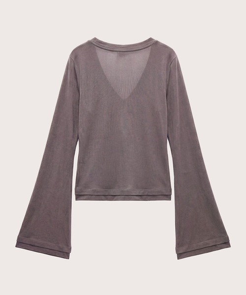 kiehtova(キエトヴァ)の「【kiehtova】CLEAN SILHOUETTE VTOPS/クリーン シルエット ブイトップス KTWR65(Tシャツ/カットソー・レディース・ブラック/アイボリー/アッシュグレー・FREE)」の9枚目の写真