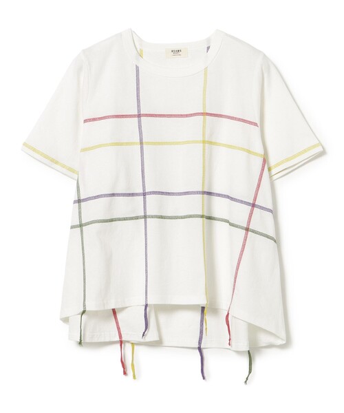 BEAMS HEART（ビームスハート）の「カラフル フリンジ ステッチ プルオーバー（Tシャツ/カットソー・レディース・ブラック/グリーン/オフホワイト・FREE）」の4枚目の写真