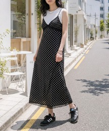 ドット柄キャミソールワンピース
