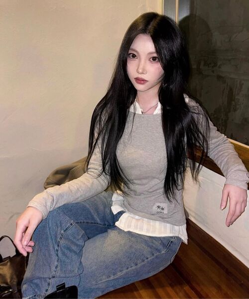 COIRIS(コイリス)の「リブオフショルダーナグラン長袖Tシャツ(3カラー)(Tシャツ/カットソー・レディース・ブラック/グレー/ホワイト・FREE)」の22枚目の写真