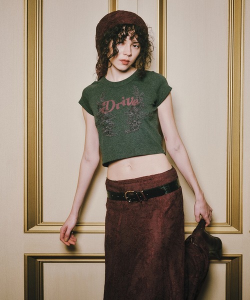 Ameri（アメリ）の「26AW LACE DOCKING CONCEPT COMPACT TEE（Tシャツ/カットソー・レディース・グリーン/スミクロ/ブラウン/ホワイト・FREE）」の11枚目の写真