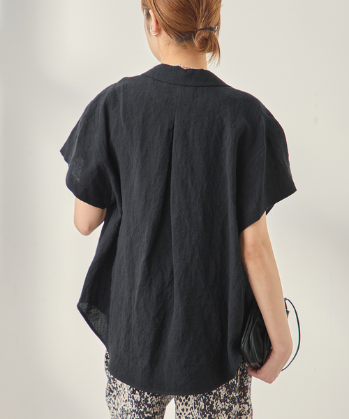 journal standard L'essage(ジャーナルスタンダードレサージュ)の「《セットアップ可》トリプルリネンシャツ(シャツ/ブラウス・レディース・ベージュ/ブラック・FREE)」の22枚目の写真