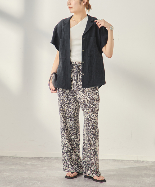 journal standard L'essage(ジャーナルスタンダードレサージュ)の「《セットアップ可》トリプルリネンシャツ(シャツ/ブラウス・レディース・ベージュ/ブラック・FREE)」の21枚目の写真