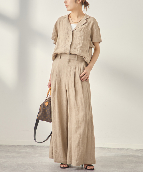 journal standard L'essage(ジャーナルスタンダードレサージュ)の「《セットアップ可》トリプルリネンシャツ(シャツ/ブラウス・レディース・ベージュ/ブラック・FREE)」の17枚目の写真