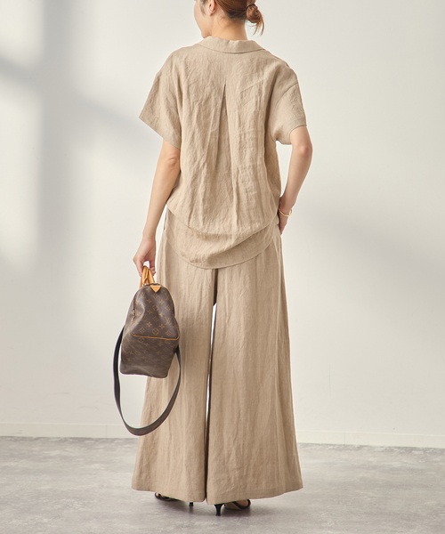 journal standard L'essage(ジャーナルスタンダードレサージュ)の「《セットアップ可》トリプルリネンシャツ(シャツ/ブラウス・レディース・ベージュ/ブラック・FREE)」の16枚目の写真