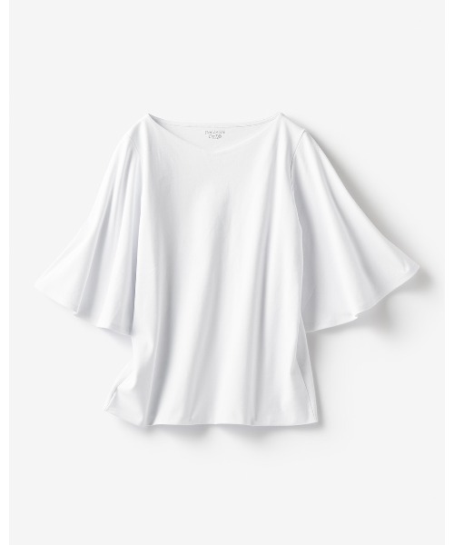 DoCLASSE( ドゥクラッセ)の「浅Vネック/ベルスリーブ・ドゥクラッセTシャツ(Tシャツ/カットソー・レディース・イエロー/ダークネイビー/ホワイト/ブルー/グリーン・L/M/S/LL)」の10枚目の写真