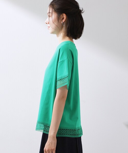 THE SHOP TK (ザ ショップ ティーケー )の「【インせず着られる】モチーフレース切替Tシャツ(Tシャツ/カットソー・レディース・オフホワイト/ブラック/グリーン・13/12)」の17枚目の写真