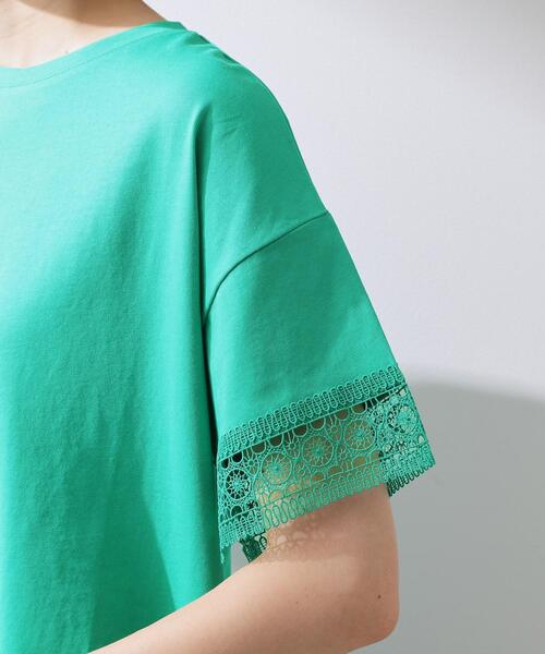 THE SHOP TK (ザ ショップ ティーケー )の「【インせず着られる】モチーフレース切替Tシャツ(Tシャツ/カットソー・レディース・オフホワイト/ブラック/グリーン・13/12)」の20枚目の写真