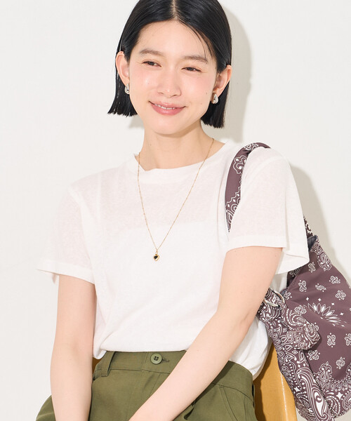 FREAK'S STORE(フリークスストア)の「シアー Tシャツ(Tシャツ/カットソー・レディース・オリーブ/レモンイエロー/ライトグレー/オフホワイト・フリ-)」の12枚目の写真