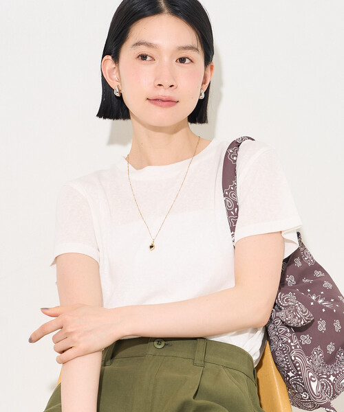 FREAK'S STORE(フリークスストア)の「シアー Tシャツ(Tシャツ/カットソー・レディース・オリーブ/レモンイエロー/ライトグレー/オフホワイト・フリ-)」の15枚目の写真