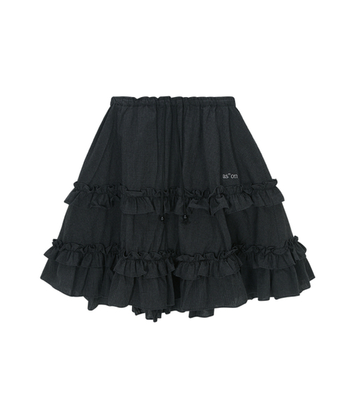 ASON(アズオン)の「CHECK KANGKANG MIDI SKIRT / BLACK(スカート・レディース・その他・FREE)」の10枚目の写真