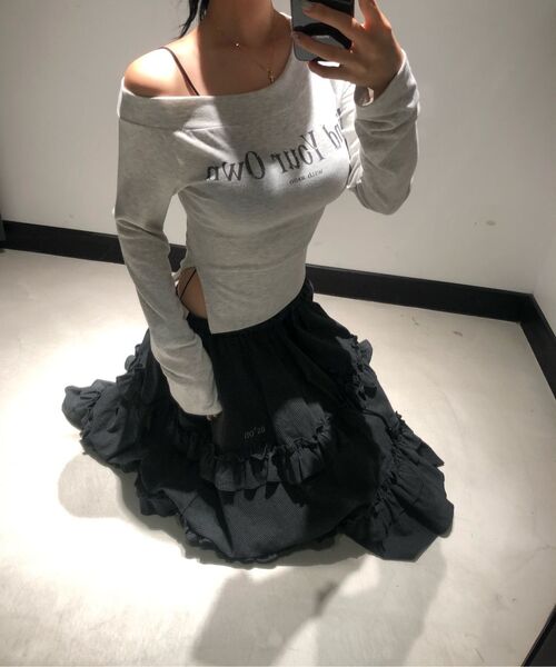 ASON(アズオン)の「CHECK KANGKANG MIDI SKIRT / BLACK(スカート・レディース・その他・FREE)」の2枚目の写真