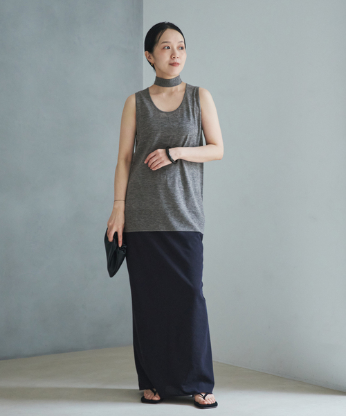 plage(プラージュ)の「Stole Knit タンク(ニット/セーター・レディース・チャコールグレー/ブラウン・FREE)」の3枚目の写真