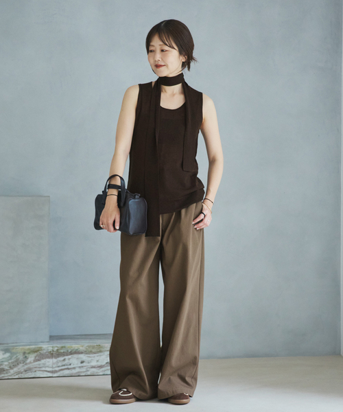 plage(プラージュ)の「Stole Knit タンク(ニット/セーター・レディース・チャコールグレー/ブラウン・FREE)」の4枚目の写真