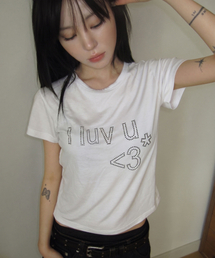 MIM the wardrobe（ミームザワードローブ）の「[ミムダー x ヘナ]Luv-U ホットピックス Tシャツ_ホワイト（Tシャツ/カットソー）」