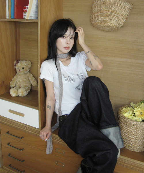 MIM the wardrobe（ミームザワードローブ）の「[ミムダー x ヘナ]Luv-U ホットピックス Tシャツ_ホワイト（Tシャツ/カットソー・レディース・その他・FREE）」の5枚目の写真