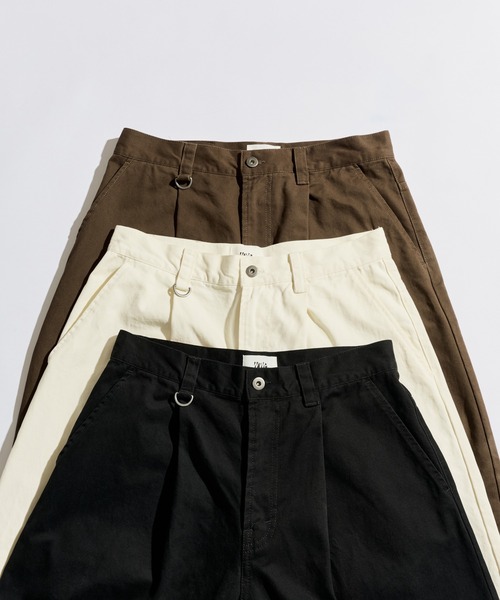 WETTEMPT（ウィテンプト）の「1 TUCK CURVE TWILL PANTS / ワンタックカーブツイルパンツ（スラックス・メンズ・ホワイト/ブラック/ブラウン・MEDIUM/LARGE/SMALL）」の6枚目の写真