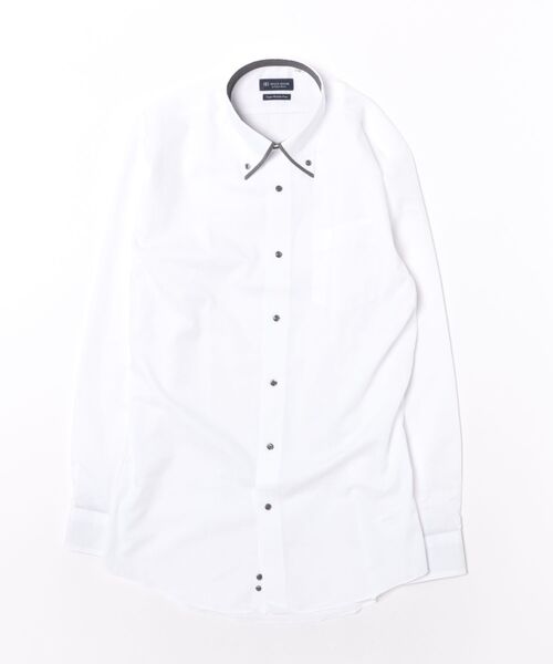 TOKYO SHIRTS(トウキョウシャツ)の「【超形態安定】 形態安定ノンアイロン ボタンダウン 長袖ビジネスワイシャツ(大きいサイズ・長いサイズ)(ビジネスシャツ・メンズ・ホワイト・首回り43cm-裄丈90cm/首回り42cm-裄丈90cm/首回り41cm-裄丈90cm/首回り39cm-裄丈88cm/首回り47cm-裄丈90cm/首回り47cm-裄丈86cm/首回り45cm-裄丈90cm/首回り45cm-裄丈86cm/首回り45cm-裄丈82cm)」の6枚目の写真