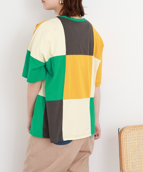 Emago（イマゴ）の「EMAGO タイル刺繍T 半端袖（Tシャツ/カットソー・レディース・ホワイト/ブラック・FREE）」の14枚目の写真