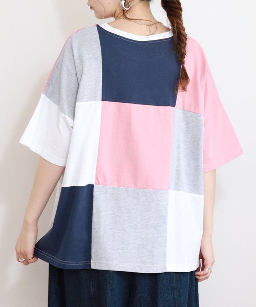Emago（イマゴ）の「EMAGO タイル刺繍T 半端袖（Tシャツ/カットソー・レディース・ホワイト/ブラック・FREE）」の18枚目の写真