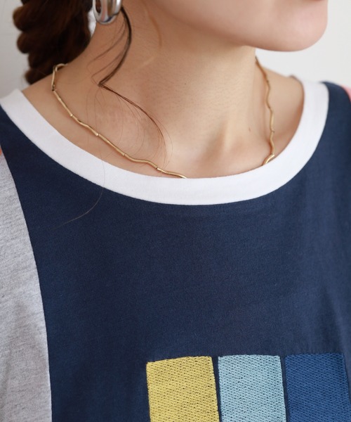 Emago（イマゴ）の「EMAGO タイル刺繍T 半端袖（Tシャツ/カットソー・レディース・ホワイト/ブラック・FREE）」の19枚目の写真