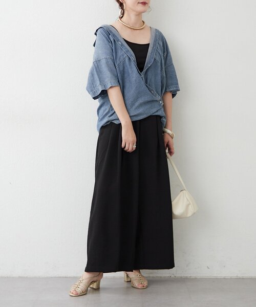 Remind me and forever(リマインドミーアンドフォーエバー)の「穿くだけで美脚が叶う、洗練タックパンツ(その他パンツ・レディース・アイボリー/ブラック/ブラウン・FREE)」の9枚目の写真