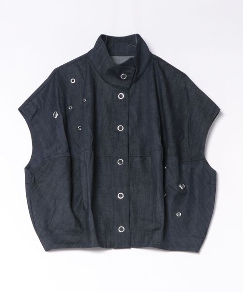 antiqua（アンティカ）の「アイレットデニムトップス（その他トップス・レディース・ネイビー/ブラック・ONESIZE）」の2枚目の写真