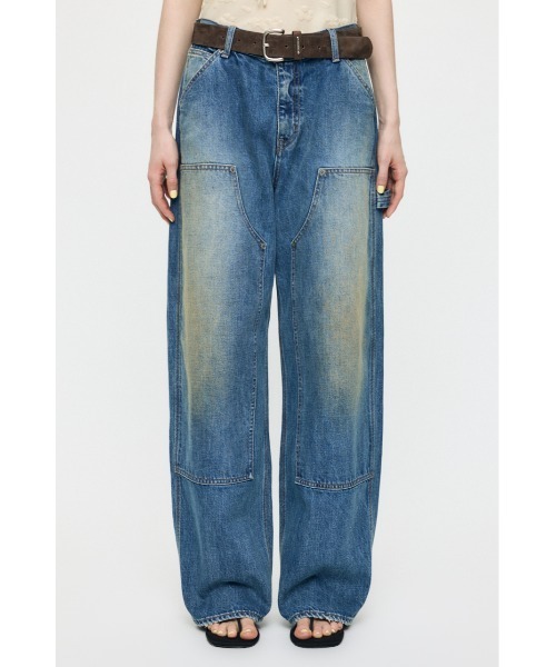 MOUSSY(マウジー)の「MIDRISE PAINTER STRAIGHT(デニムパンツ・レディース・ブルー/ベージュ/オフホワイト・0/1/2)」の6枚目の写真