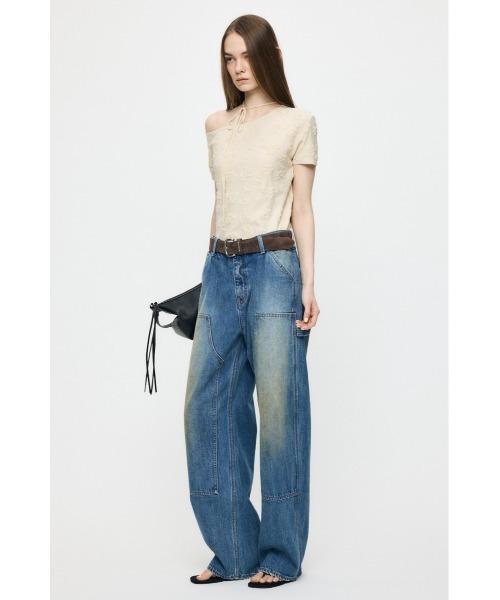 MOUSSY(マウジー)の「MIDRISE PAINTER STRAIGHT(デニムパンツ・レディース・ブルー/ベージュ/オフホワイト・0/1/2)」の8枚目の写真