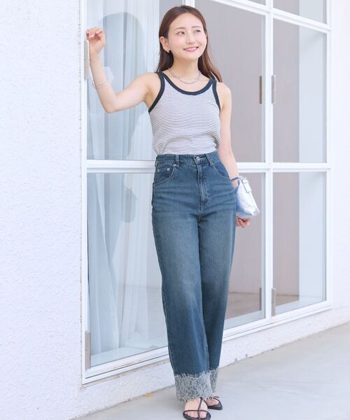 COHINA(コヒナ)の「レースヘムセミワイドストレートデニム 【低身長・小柄女性】(デニムパンツ・レディース・ライトインディゴブルー/インディゴブルー・M-Regular/S-Regular/XS-Regular/M-Short/S-Short/XS-Short)」の19枚目の写真