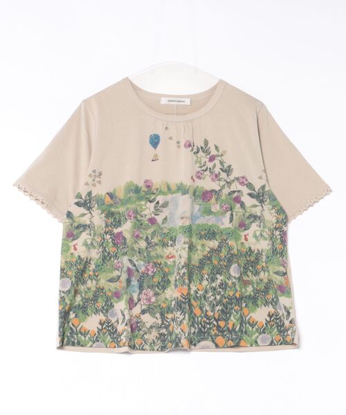SUPER HAKKA(スーパーハッカ)の「マイガーデンプリントTシャツ(Tシャツ/カットソー・レディース・ベージュ/杢グレー・FREE)」の6枚目の写真