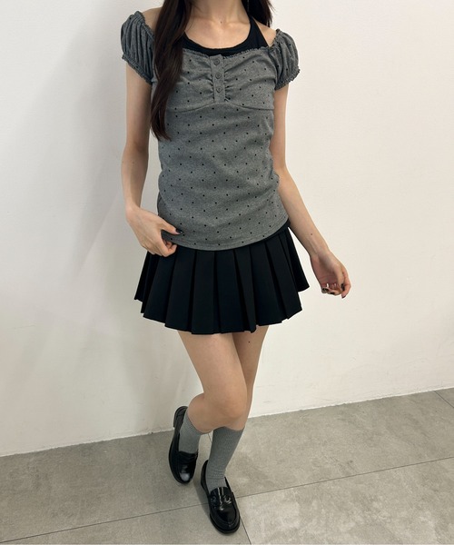 PHILLY（フィリー）の「ドットプチパフスリーブトップス（Tシャツ/カットソー・レディース・ホワイト/グレー・FREE）」の9枚目の写真