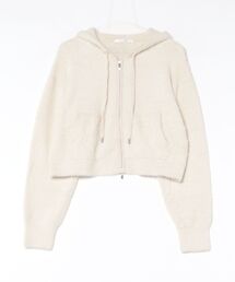 【S】【it】【blancvert】ふわふわシャギーニット ジップアップパーカー