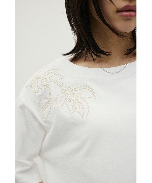 STYLEMIXER(スタイルミキサー)の「エンブロイダリーボートネックT(Tシャツ/カットソー・レディース・ホワイト/サックスブルー/ブラウン・FREE)」の13枚目の写真