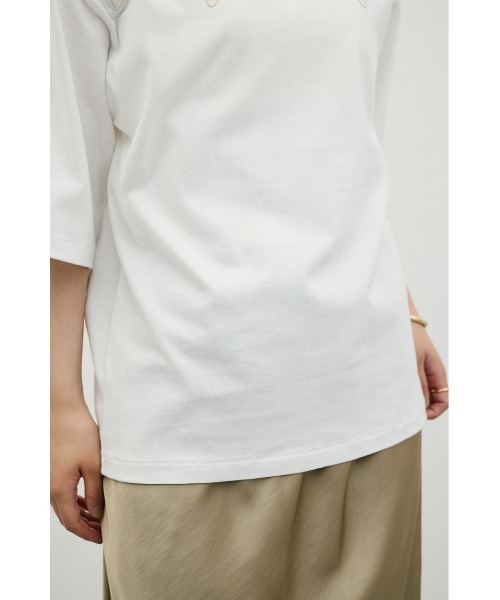 STYLEMIXER(スタイルミキサー)の「エンブロイダリーボートネックT(Tシャツ/カットソー・レディース・ホワイト/サックスブルー/ブラウン・FREE)」の14枚目の写真