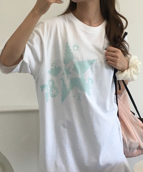 &soiree(アンドソワレ)の「&soiree 【シルエット選べる2サイズ】クロスステッチ風Tシャツ 半袖(Tシャツ/カットソー・レディース・セージグリーン/ホワイト/アッシュ・M/F)」の12枚目の写真
