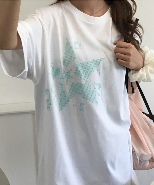 &soiree(アンドソワレ)の「&soiree 【シルエット選べる2サイズ】クロスステッチ風Tシャツ 半袖(Tシャツ/カットソー・レディース・セージグリーン/ホワイト/アッシュ・M/F)」の13枚目の写真