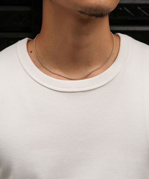 LURAKU（ルラク）の「【LURAKU】Ribbed Short T-shirt / リブショートTシャツ（Tシャツ/カットソー・メンズ・オフホワイト/ブラック・MEDIUM/LARGE）」の10枚目の写真