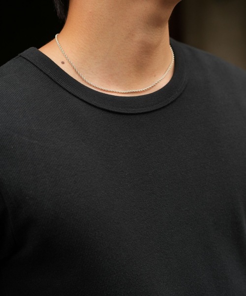 LURAKU（ルラク）の「【LURAKU】Ribbed Short T-shirt / リブショートTシャツ（Tシャツ/カットソー・メンズ・オフホワイト/ブラック・MEDIUM/LARGE）」の15枚目の写真
