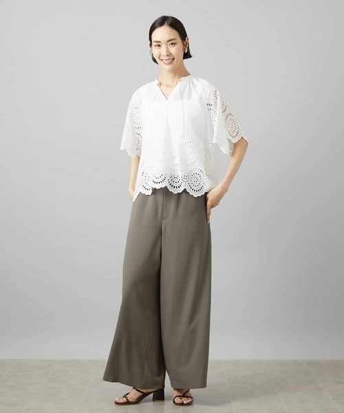 MICHEL KLEIN(ミッシェル・クラン)の「スカラップレースブラウス(シャツ/ブラウス・レディース・ネイビー/ホワイト・38)」の10枚目の写真