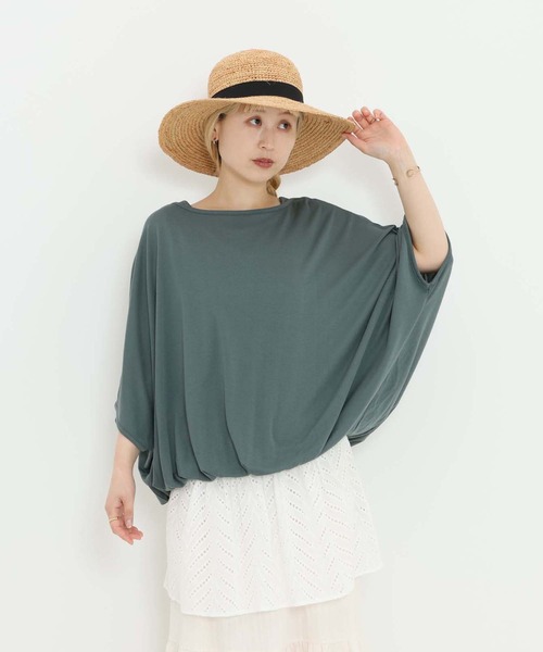 HEART MARKET(ハートマーケット)の「バルーン裾レースチュニック(Tシャツ/カットソー・レディース・ダークグリーン/ホワイト/ブラック/チャコール・FREE)」の4枚目の写真