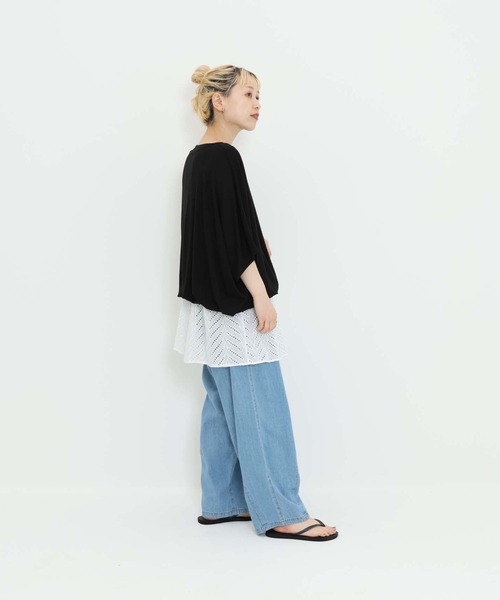 HEART MARKET(ハートマーケット)の「バルーン裾レースチュニック(Tシャツ/カットソー・レディース・ダークグリーン/ホワイト/ブラック/チャコール・FREE)」の9枚目の写真