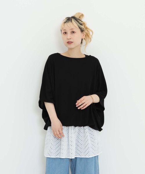 HEART MARKET(ハートマーケット)の「バルーン裾レースチュニック(Tシャツ/カットソー・レディース・ダークグリーン/ホワイト/ブラック/チャコール・FREE)」の11枚目の写真