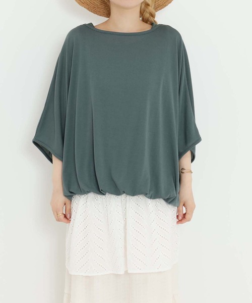 HEART MARKET(ハートマーケット)の「バルーン裾レースチュニック(Tシャツ/カットソー・レディース・ダークグリーン/ホワイト/ブラック/チャコール・FREE)」の5枚目の写真