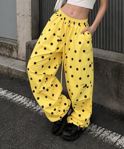 center i(センターアイ)の「ドット柄×チェリーモチーフ バルーンワイドパンツ(その他パンツ・レディース・ホワイト/ピンク/イエロー・FREE)」の11枚目の写真