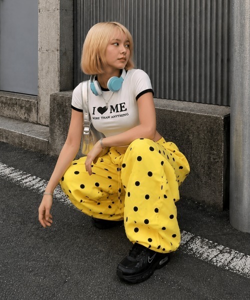 center i(センターアイ)の「ドット柄×チェリーモチーフ バルーンワイドパンツ(その他パンツ・レディース・ホワイト/ピンク/イエロー・FREE)」の12枚目の写真