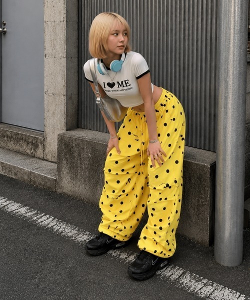 center i(センターアイ)の「ドット柄×チェリーモチーフ バルーンワイドパンツ(その他パンツ・レディース・ホワイト/ピンク/イエロー・FREE)」の13枚目の写真
