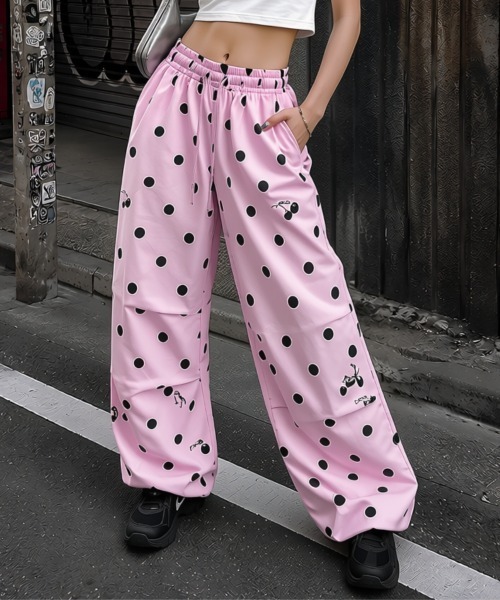 center i(センターアイ)の「ドット柄×チェリーモチーフ バルーンワイドパンツ(その他パンツ・レディース・ホワイト/ピンク/イエロー・FREE)」の16枚目の写真