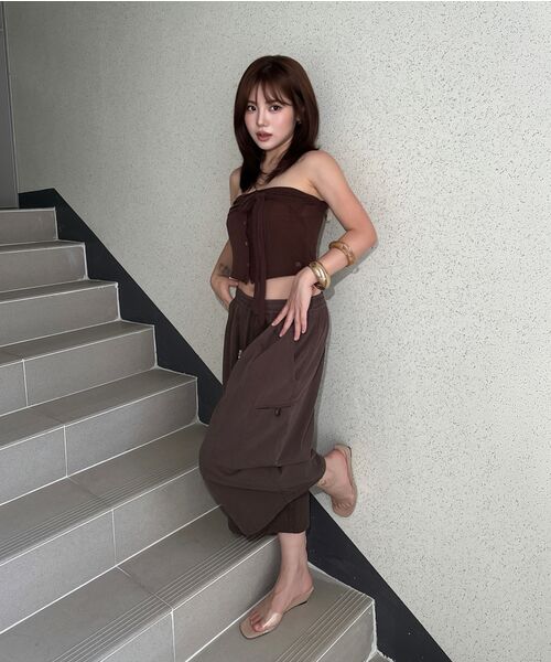 HELLO SUNRISE(ハローサンライズ)の「HS Balloon Easy Shorts_Brown(その他パンツ・レディース・ブラウン・OS)」の3枚目の写真