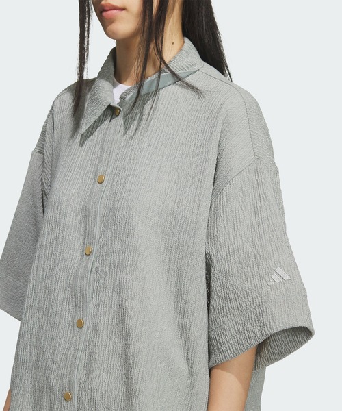 adidas(アディダス)の「ソフトリュクス シアー ルーズフィット 襟付き 半袖シャツ / アディダス adidas(Tシャツ/カットソー・レディース・グリーン・XX-LARGE/LARGE/MEDIUM/SMALL/X-LARGE/X-SMALL)」の3枚目の写真